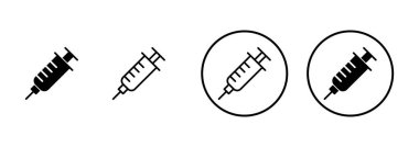 Şırınga ikonu vektörü beyaz arkaplanda izole edildi. enjeksiyon simgesi