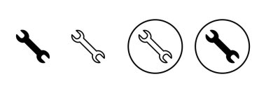 İngiliz anahtarı simgesi vektörü beyaz arkaplanda izole edildi. Anahtar vektör simgesi. Anahtar sembolü