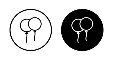 Beyaz arkaplanda izole edilmiş balon simgesi vektörü. Parti balonu süsleme doğum günü vektörü. Balon vektör simgesi