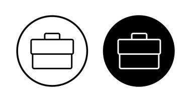 Beyaz arkaplanda izole edilmiş evrak çantası simgesi vektörü. Evrak çantası vektör simgesi