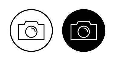 Kamera Simgesi vektörü beyaz arkaplanda izole edildi. Kamera sembolü. Kamera vektör simgesi