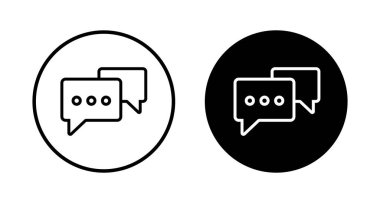 Sohbet simgesi vektörü beyaz arkaplanda izole edildi. Sohbet vektörü simgesi. Konuşma balonu. Mesaj var. Bizimle irtibata geç