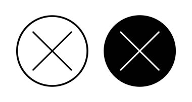 Beyaz arkaplanda izole edilmiş simge vektörünü kapat. Simgeyi sil. sil, iptal et, çıkış sembolü