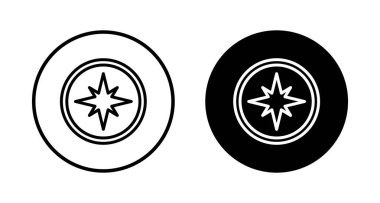 Pusula simgesi vektörü beyaz arkaplanda izole edildi. Pusula vektör simgesi