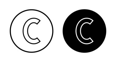 Telif hakkı simgesi vektörü beyaz arkaplanda izole edildi. telif hakkı sembolleri