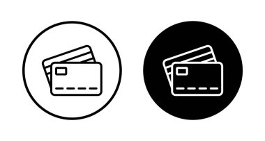 Kredi kartı simgesi vektörü beyaz arkaplanda izole edildi. Kredi kartı ödeme simgesi vektörü