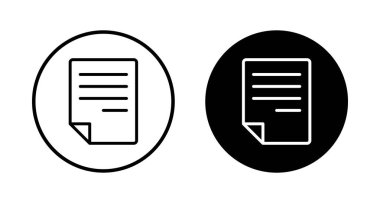 Beyaz arkaplanda izole edilmiş belge simgesi vektörü. Kağıt ikonu. Dosya Simgesi