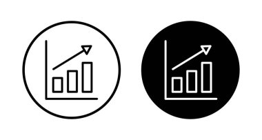 Büyüyen grafik simgesi vektörü beyaz arkaplanda izole ediliyor. Grafik simgesi. Grafik vektörü