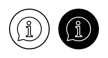 Bilgi simgesi vektörü beyaz arkaplanda izole edildi. Bilgi işareti var. Bizim hakkımızda