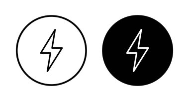 Şimşek simgesi vektörü beyaz arkaplanda izole edildi. Kilit simgesi vektörü. Enerji ve gök gürültüsü elektrik simgesi