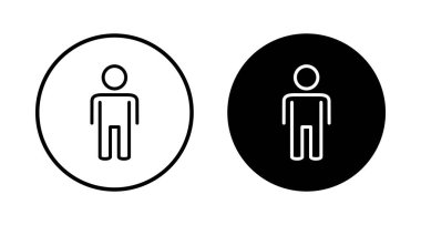 Beyaz arkaplanda insan simgesi vektörü izole edildi. Erkek ikon vektörü. insan sembolü