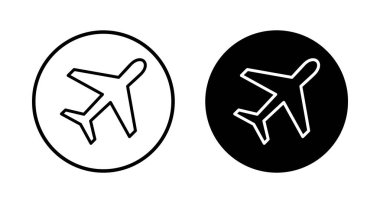 Beyaz arkaplanda izole edilmiş düzlem simgesi vektörü. Uçak vektör simgesi. Uçuş taşıma sembolü. Seyahat elementi çizimi. Tatil sembolü. Uçak.