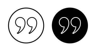 Beyaz arkaplanda izole edilmiş simge vektörü. Alıntı işareti simgesi. Tırnak işareti sembolü.