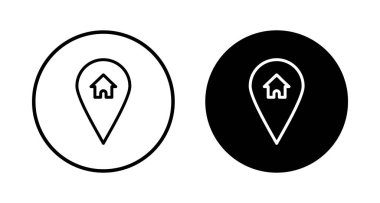 Beyaz arkaplanda izole edilmiş adres simgesi vektörü. Adres simgesi vektörü. ev konumu simgesi