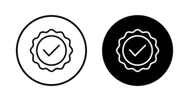 Beyaz arkaplanda izole edilmiş simge vektörü. Onaylı Madalya Simgesi vektörü. işaretle