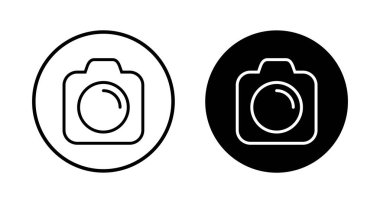 Kamera Simgesi vektörü beyaz arkaplanda izole edildi. Kamera sembolü. Kamera vektör simgesi