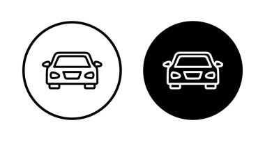 Beyaz arka planda araba ikonu vektörü izole edildi. Araba simgesi vektörü. 