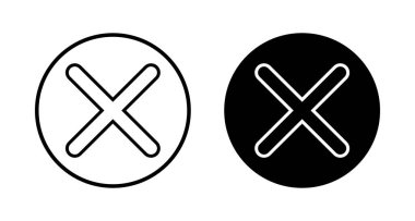 Beyaz arkaplanda izole edilmiş simge vektörünü kapat. Simgeyi sil. sil, iptal et, çıkış sembolü