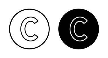 Telif hakkı simgesi vektörü beyaz arkaplanda izole edildi. telif hakkı sembolleri