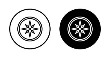 Pusula simgesi vektörü beyaz arkaplanda izole edildi. Pusula vektör simgesi