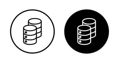 Veritabanı simgesi vektörü beyaz arkaplanda izole edildi. veritabanı vektörü simgesi