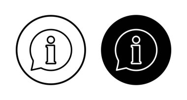 Bilgi simgesi vektörü beyaz arkaplanda izole edildi. Bilgi işareti var. Bizim hakkımızda