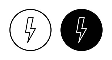 Şimşek simgesi vektörü beyaz arkaplanda izole edildi. Kilit simgesi vektörü. Enerji ve gök gürültüsü elektrik simgesi