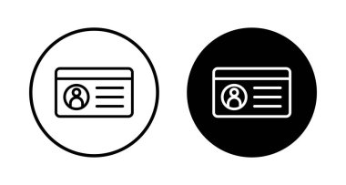 Lisans simgesi vektörü beyaz arkaplanda izole edildi. Kimlik simgesi. Kimlik kartı