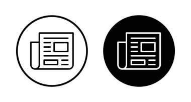 Beyaz arkaplanda izole edilmiş gazete simgesi vektörü. haber kağıt simgesi vektörü