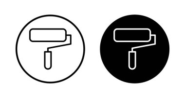 Beyaz arkaplanda izole edilmiş resim simgesi vektörü. Fırça vektör simgesini boya. Boya silindiri simgesi