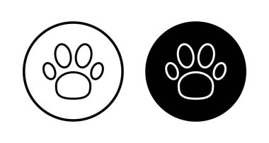 Pençe simgesi vektörü beyaz arkaplanda izole edildi. Paw Yazdırma simgesi