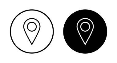 Pin simgesi vektörü beyaz arkaplanda izole edildi. Konum simgesi. Harita işaretleyici simgesi. Nokta. Yer bulucu. Adres