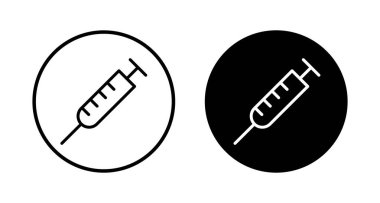 Şırınga ikonu vektörü beyaz arkaplanda izole edildi. enjeksiyon simgesi