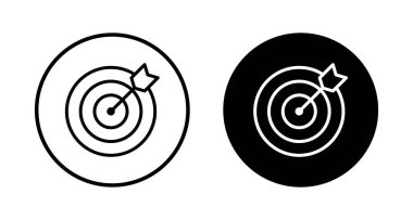 Hedef simge vektörü beyaz arkaplanda izole edildi. Hedef vektör simgesi. hedef simgesi. Pazarlama hedefi. Nişan al.