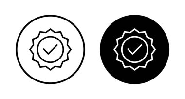 Beyaz arkaplanda izole edilmiş simge vektörü. Onaylı Madalya Simgesi vektörü. işaretle