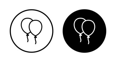 Beyaz arkaplanda izole edilmiş balon simgesi vektörü. Parti balonu süsleme doğum günü vektörü. Balon vektör simgesi