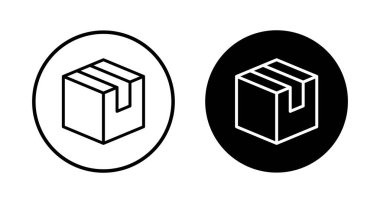 Kutu simgesi vektörü beyaz arkaplanda izole edildi. Karton kutu, ambalaj açık. Kutu vektörü simgesi