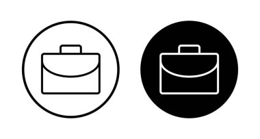 Beyaz arkaplanda izole edilmiş evrak çantası simgesi vektörü. Evrak çantası vektör simgesi