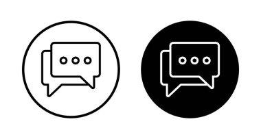 Sohbet simgesi vektörü beyaz arkaplanda izole edildi. Sohbet vektörü simgesi. Konuşma balonu. Mesaj var. Bizimle irtibata geç