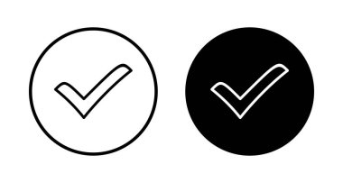 Beyaz arkaplanda izole edilmiş simge vektörünü kontrol et. İşaret simgesini işaretle. Kontrol listesi simgesi. Tik tak