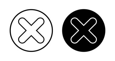 Beyaz arkaplanda izole edilmiş simge vektörünü kapat. Simgeyi sil. sil, iptal et, çıkış sembolü