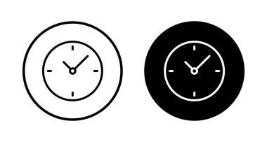 Saat simgesi vektörü beyaz arkaplanda izole edildi. Zaman simgesi vektörü. Saat vektör simgesi
