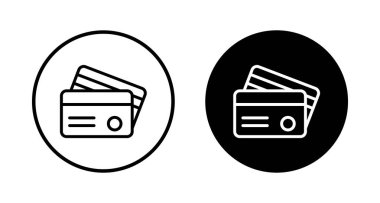 Kredi kartı simgesi vektörü beyaz arkaplanda izole edildi. Kredi kartı ödeme simgesi vektörü