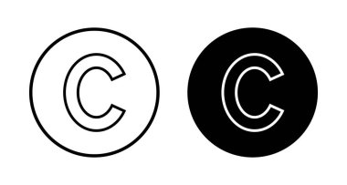 Telif hakkı simgesi vektörü beyaz arkaplanda izole edildi. telif hakkı sembolleri