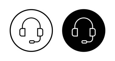 Kulaklık simgesi vektörü beyaz arkaplanda izole edildi. Kulaklık vektör simgesi. Ara bizi.