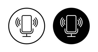 Beyaz arkaplanda izole edilmiş mikrofon simgesi vektörü. Mikrofon işareti. Karaoke mikrofon ikonu. Yayın mikrofonu işareti