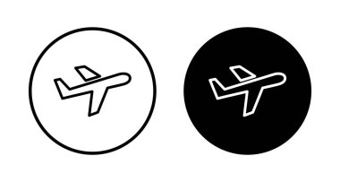 Beyaz arkaplanda izole edilmiş düzlem simgesi vektörü. Uçak vektör simgesi. Uçuş taşıma sembolü. Seyahat elementi çizimi. Tatil sembolü. Uçak.