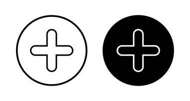 Artı beyaz arkaplanda izole edilmiş simge vektörü. Artı simge ekle. Toplama işareti. Tıbbi Artı simgesi