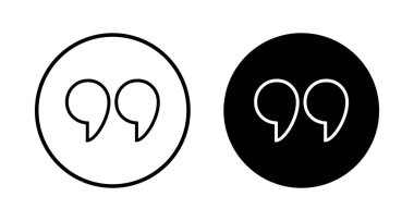 Beyaz arkaplanda izole edilmiş simge vektörü. Alıntı işareti simgesi. Tırnak işareti sembolü.