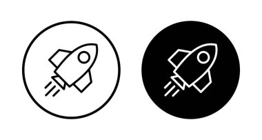 Roket ikon vektörü beyaz arkaplanda izole edildi. Kavram Simgesini Başlat. Başlangıç simgesi
